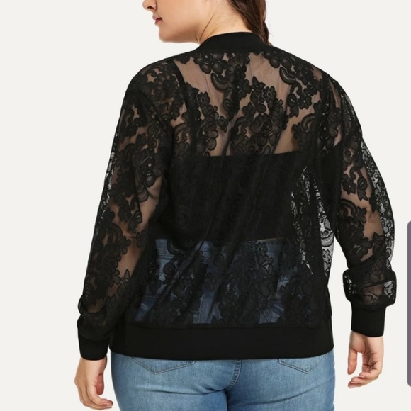 Plus Lace Bomber Jacket - New - Picture 2 of 4